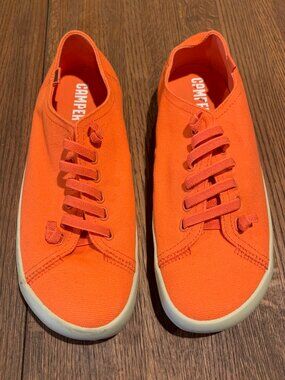 Camper Bright Orange Canvas Sneakers Mens EU 43 US 10